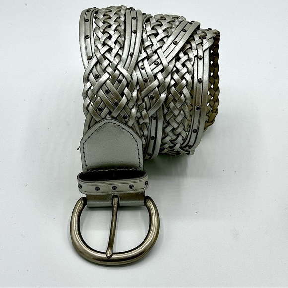 Like New Braided Leather Belt, Champagne Gold, size‎ M/L - Picture 4 of 13